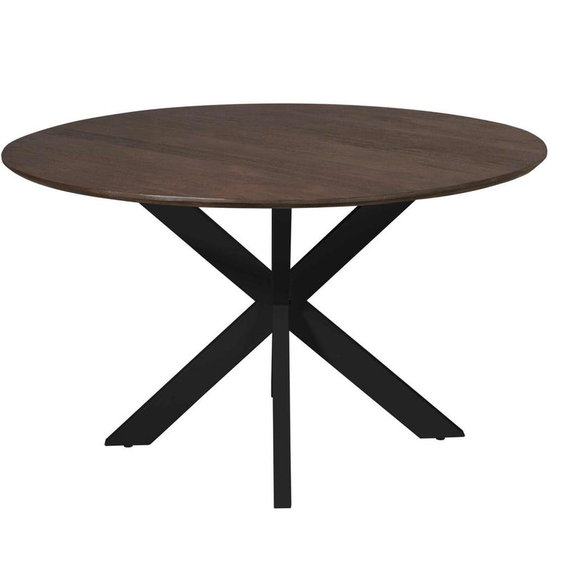 Eettafel Madison Bruin 150 cm Poot Zwart 150x150x76 cm-Eettafels-Starfurn