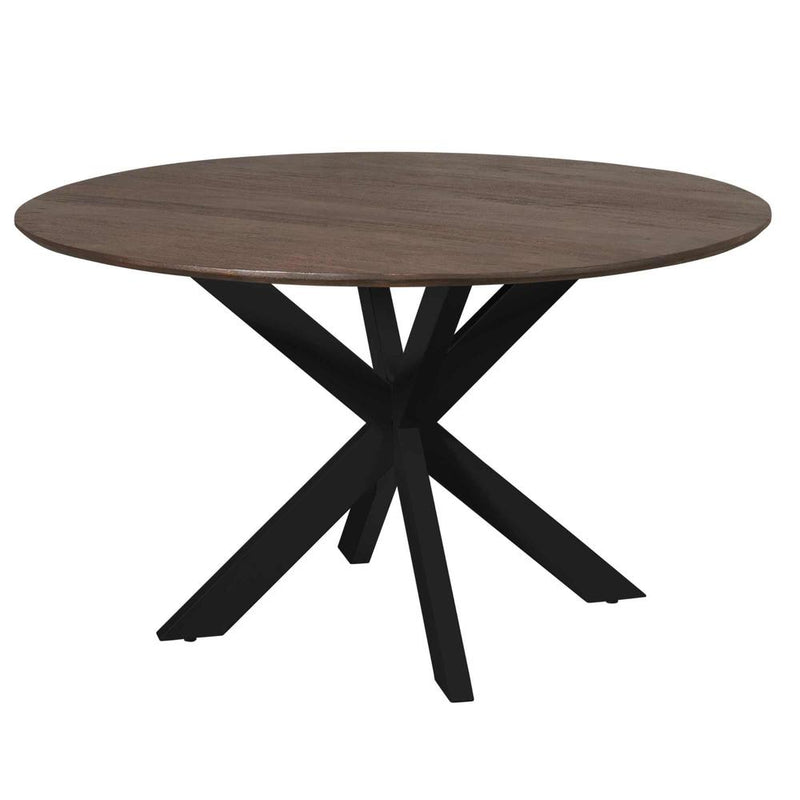 Eettafel Madison Bruin 150 cm Poot Zwart 150x150x76 cm-Eettafels-Starfurn