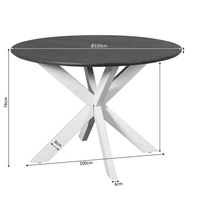 Eettafel Madison Bruin - 150 cm - Poot Zwart-Eettafels-Starfurn