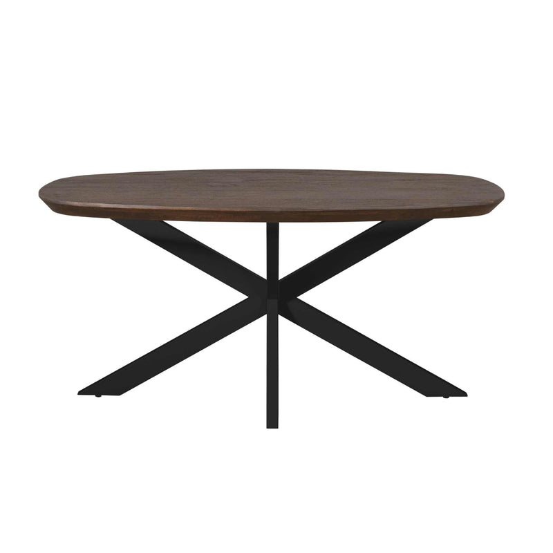 Eettafel Madison Bruin 160 cm Deens Ovaal Poot Zwart 160x90x76 cm-Eettafels-Starfurn