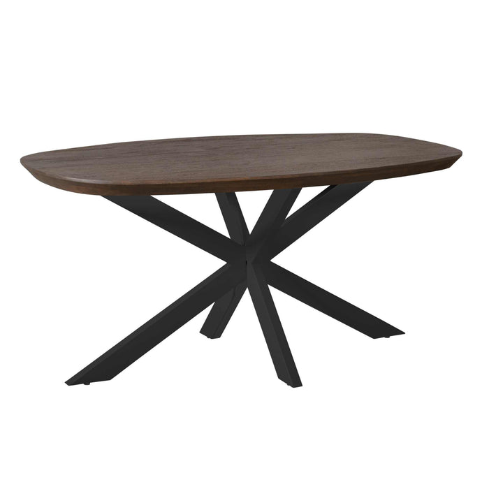 Eettafel Madison Bruin - 160 cm - Deens Ovaal - Poot Zwart-Eettafels-Starfurn