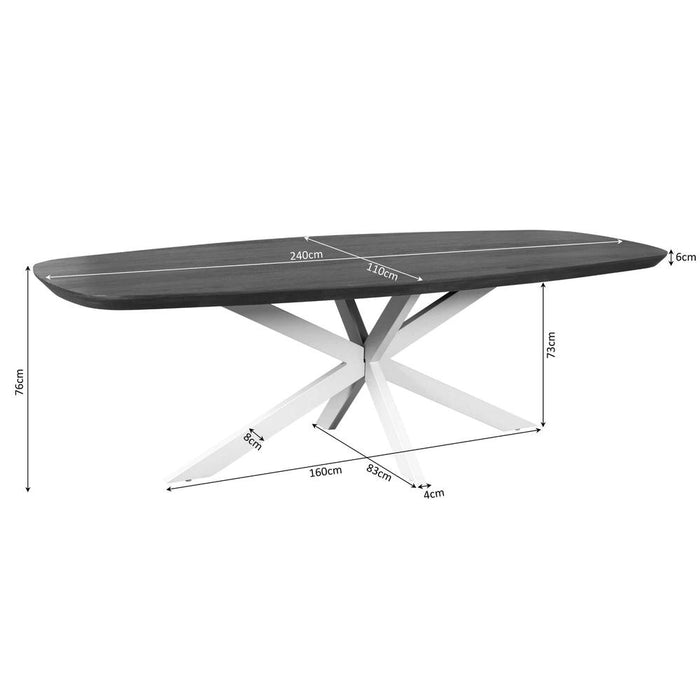 Eettafel Madison Bruin - 240 cm - Deens Ovaal - Poot Zand-Eettafels-Starfurn