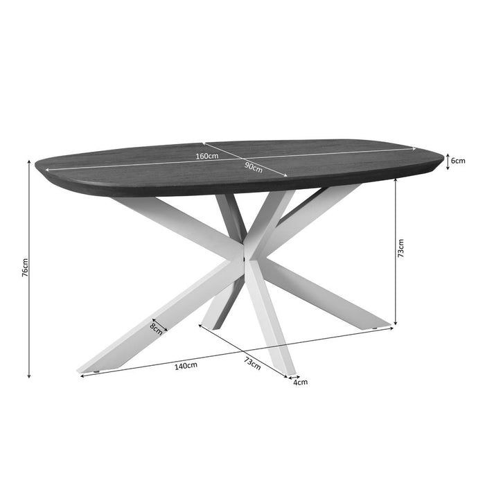 Eettafel Madison Naturel - 160 cm - Deens ovaal-Eettafels-Starfurn