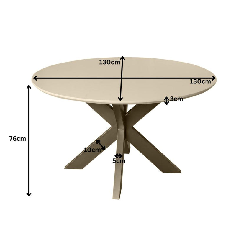 Eettafel Madison Zand 130 cm 130x130x76 cm-Eettafels-Starfurn