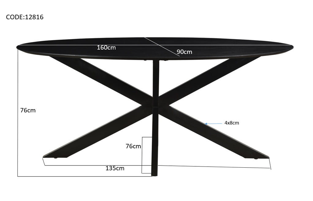 Eettafel Mangohout 160x90 cm-Eettafels-Livingfurn