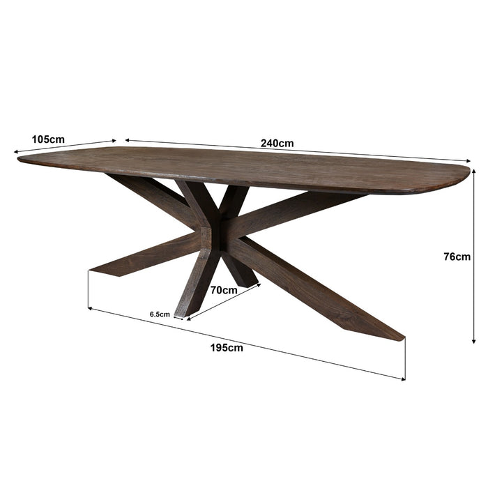 Eettafel Mangohout Bruin 240x105 cm-Eettafels-Livingfurn