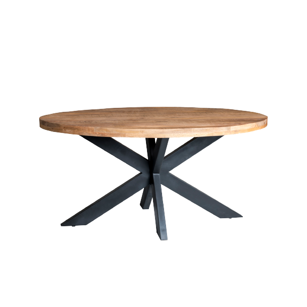 Eettafel Mangohout Naturel hout 160x90 cm - 13407-Eettafels-Brix