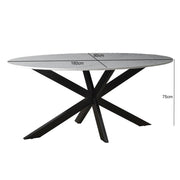 Eettafel Marble Marmer Wit 180x90 cm-Eettafels-Livingfurn