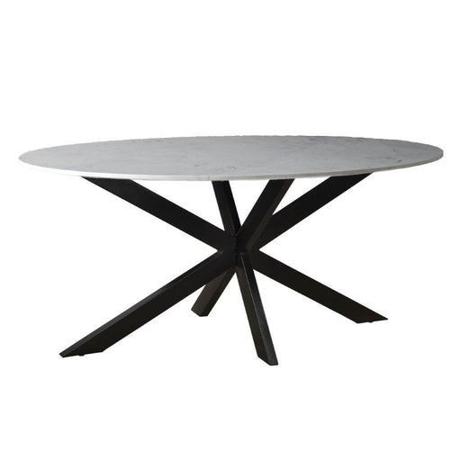 Eettafel Marble Marmer Wit 180x90 cm-Eettafels-Livingfurn