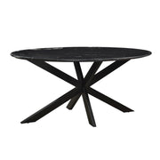 Eettafel Marble Marmer Zwart 180x90 cm-Eettafels-Livingfurn