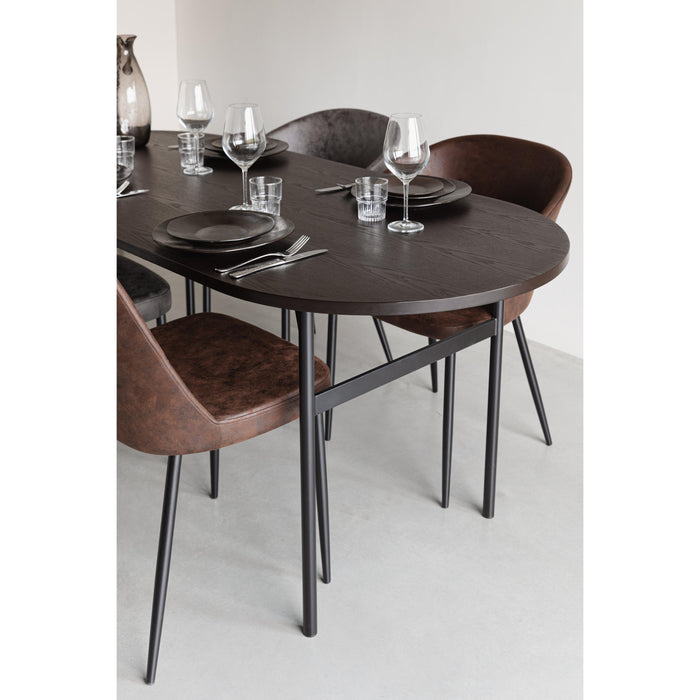 Eettafel Marcio MDF Zwart 180x80 cm-Eettafels-Creating Home