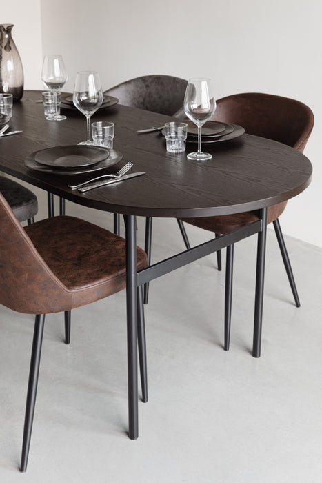 Eettafel Marcio MDF Zwart 180x80 cm-Eettafels-Creating Home