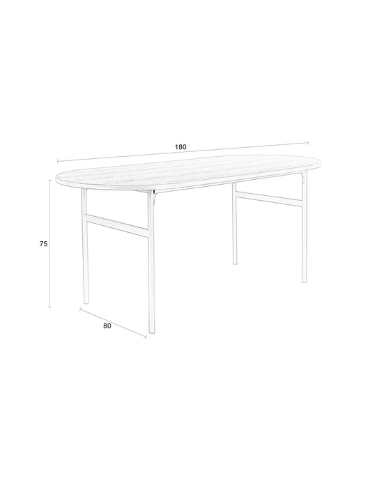 Eettafel Marcio MDF Zwart 180x80 cm-Eettafels-Creating Home