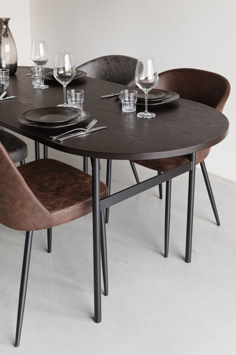 Eettafel Marcio MDF Zwart 180x80 cm-Eettafels-Creating Home