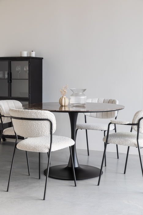 Eettafel Maru MDF Bruin Ø110x75 cm-Eettafels-Creating Home