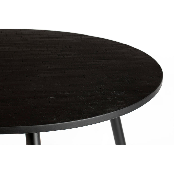 Eettafel Mo 110' Teak Hout Zwart Ø110x76 cm-Eettafels-Creating Home