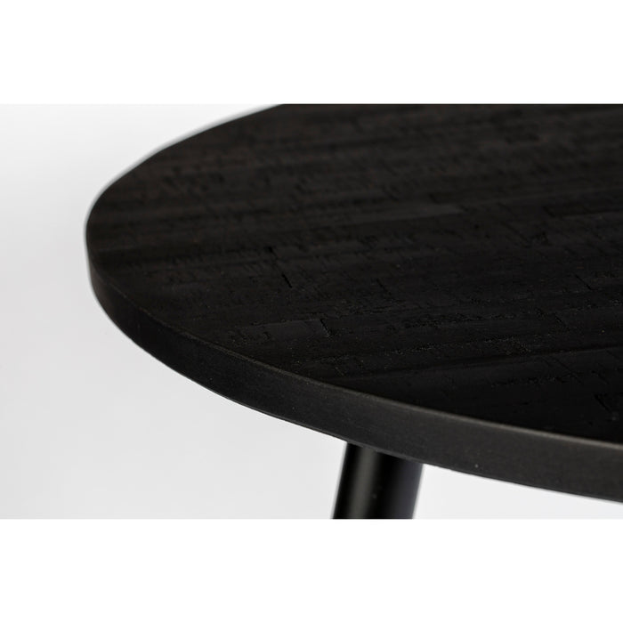 Eettafel Mo 110' Teak Hout Zwart Ø110x76 cm-Eettafels-Creating Home