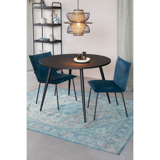 Eettafel Mo 110' Teak Hout Zwart Ø110x76 cm-Eettafels-Creating Home