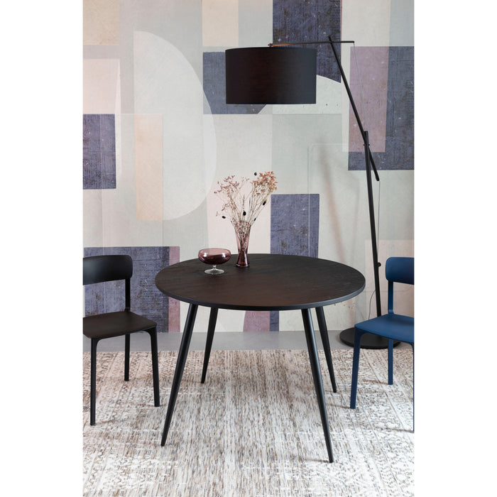 Eettafel Mo 110' Teak Hout Zwart Ø110x76 cm-Eettafels-Creating Home