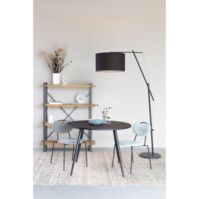 Eettafel Mo 110' Teak Hout Zwart Ø110x76 cm