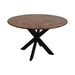 Eettafel Mozaik Verona rond - 140x140x76 - Naturel/zwart - Mangohout/metaal-Eettafels-HSM Collection