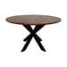 Eettafel Mozaik Verona rond - 140x140x76 - Naturel/zwart - Mangohout/metaal-Eettafels-HSM Collection