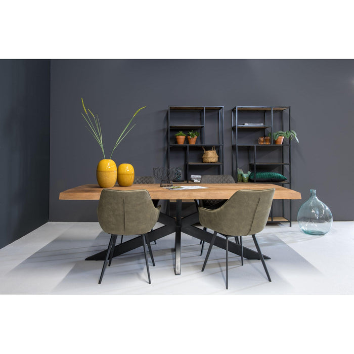Eettafel Nairobi Mangohout Naturel hout 180x90 cm 13564-Eettafels-Livingfurn