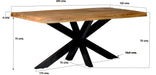 Eettafel Nairobi Mangohout Naturel hout 240x100 cm-Eettafels-Livingfurn