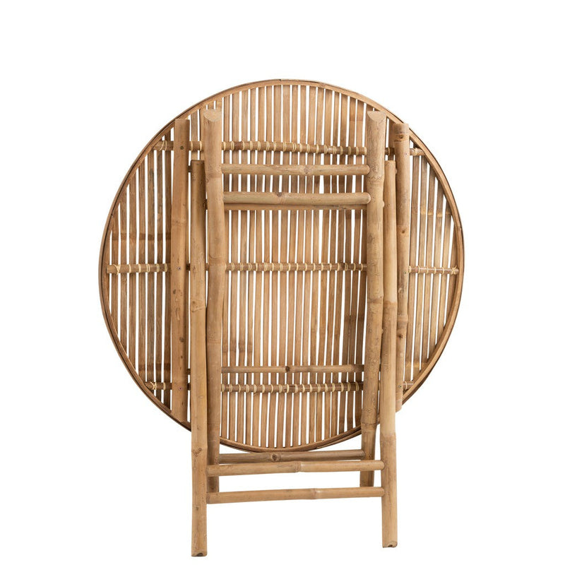 Eettafel Naturel Bamboe Rond 90 cm 90x90x76 cm-Eettafels-J-Line