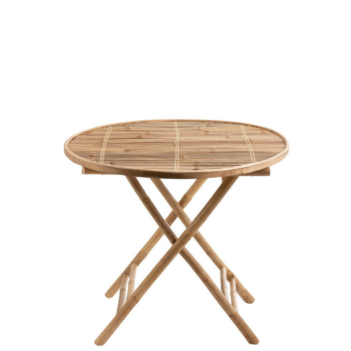 Eettafel Naturel Bamboe Rond 90 cm-Eettafels-J-Line