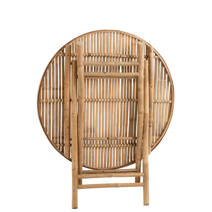 Eettafel Naturel Bamboe Rond 90 cm-Eettafels-J-Line