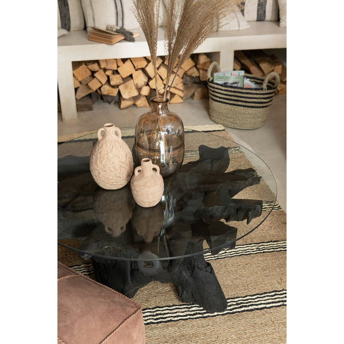 Eettafel Naturel Teakhout Ovaal 90 cm 90x90x45 cm-Eettafels-J-Line