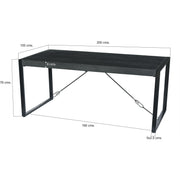 Eettafel Norris Mangohout Zwart 140x80 cm-Eettafels-Livingfurn