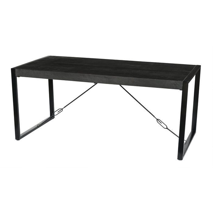 Eettafel Norris Mangohout Zwart 140x80 cm-Eettafels-Livingfurn