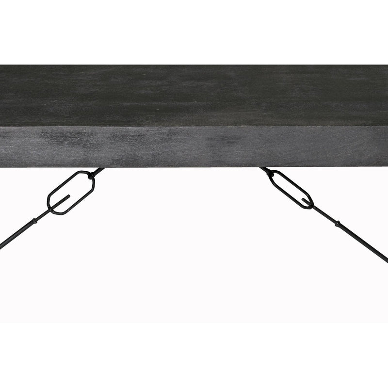 Eettafel Norris Mangohout Zwart 160x90 cm-Eettafels-Livingfurn