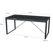 Eettafel Norris Mangohout Zwart 160x90 cm-Eettafels-Livingfurn