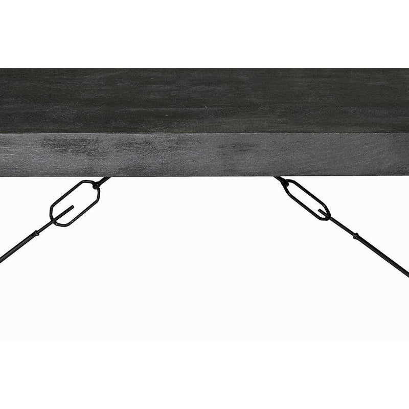 Eettafel Norris Mangohout Zwart 180x90 cm 12399-Eettafels-Livingfurn
