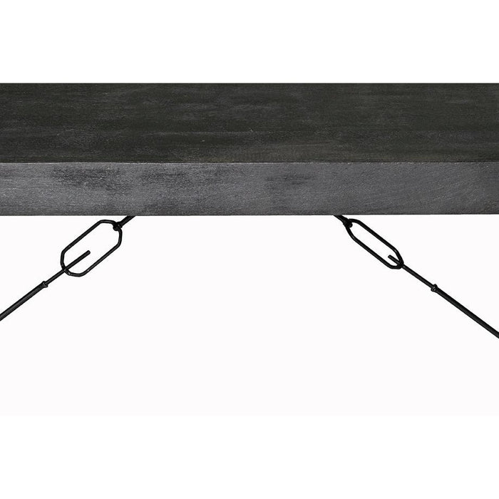 Eettafel Norris Mangohout Zwart 180x90 cm 12399-Eettafels-Livingfurn