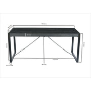 Eettafel Norris Mangohout Zwart 180x90 cm 12399-Eettafels-Livingfurn