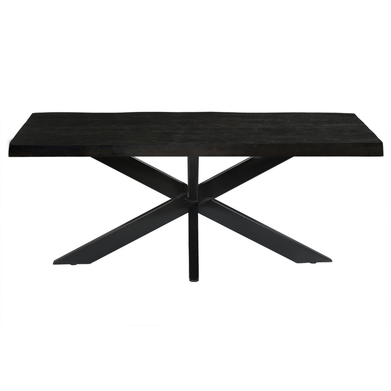 Eettafel Norris Mangohout Zwart 180x90 cm 12447-Eettafels-Livingfurn