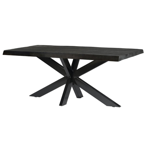 Eettafel Norris Mangohout Zwart 180x90 cm-Eettafels-Livingfurn