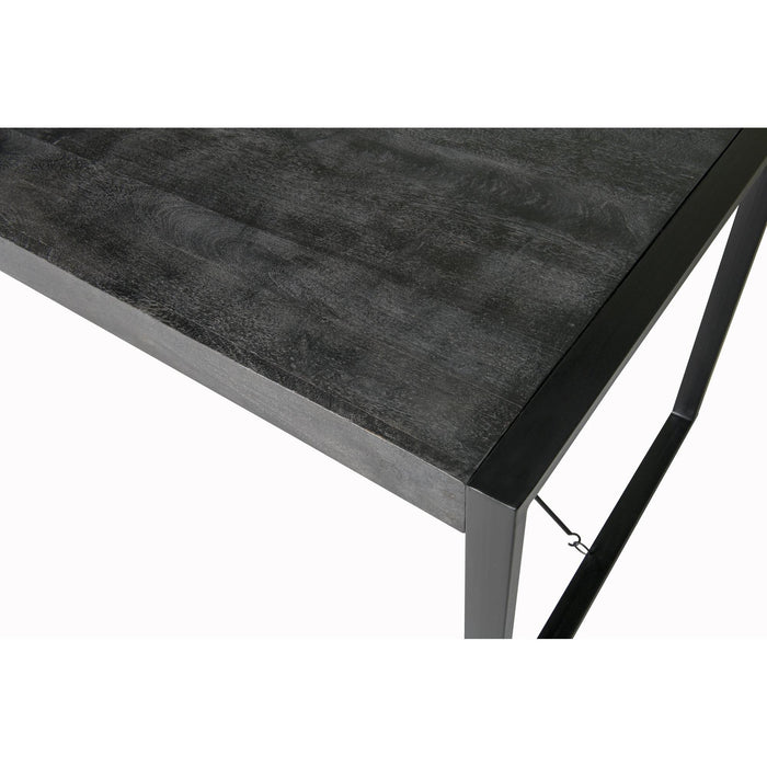 Eettafel Norris Mangohout Zwart 200x100 cm 12408-Eettafels-Livingfurn