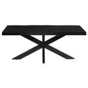 Eettafel Norris Mangohout Zwart 200x100 cm 12446-Eettafels-Livingfurn