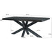 Eettafel Norris Mangohout Zwart 200x100 cm-Eettafels-Livingfurn