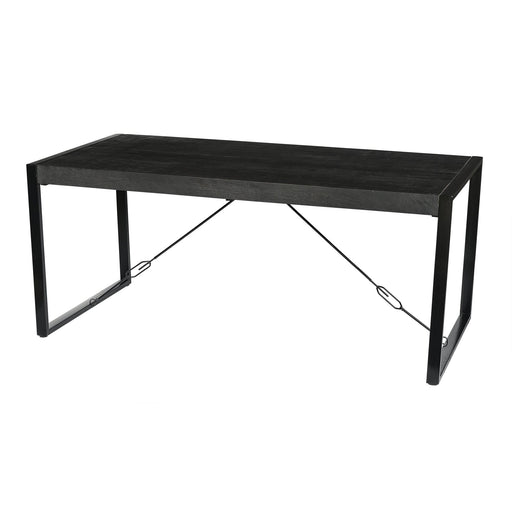 Eettafel Norris Mangohout Zwart 200x100 cm-Eettafels-Livingfurn