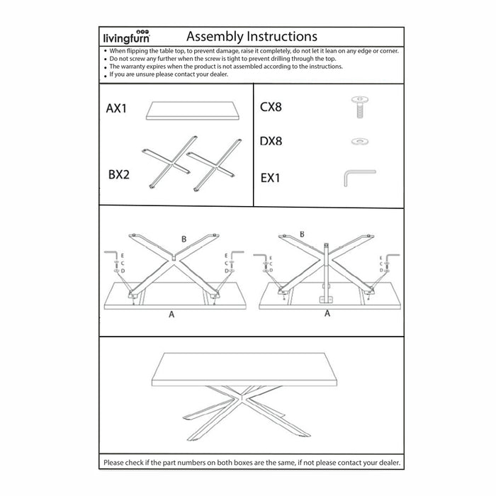 Eettafel Norris Mangohout Zwart 220x100 cm 12448-Eettafels-Livingfurn