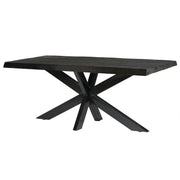 Eettafel Norris Mangohout Zwart 220x100 cm 12448-Eettafels-Livingfurn