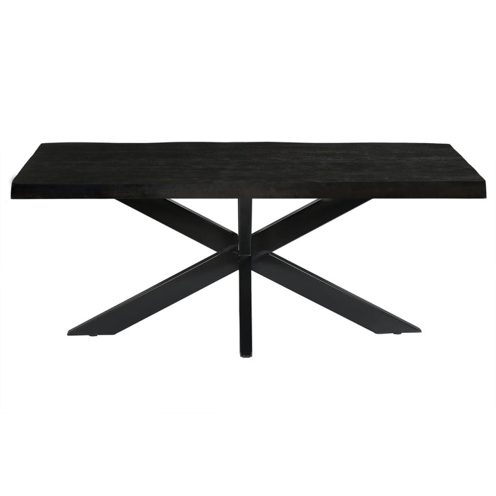 Eettafel Norris Mangohout Zwart 220x100 cm-Eettafels-Livingfurn