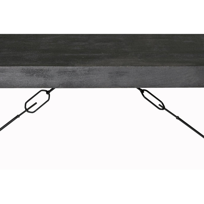 Eettafel Norris Mangohout Zwart 220x100 cm-Eettafels-Livingfurn