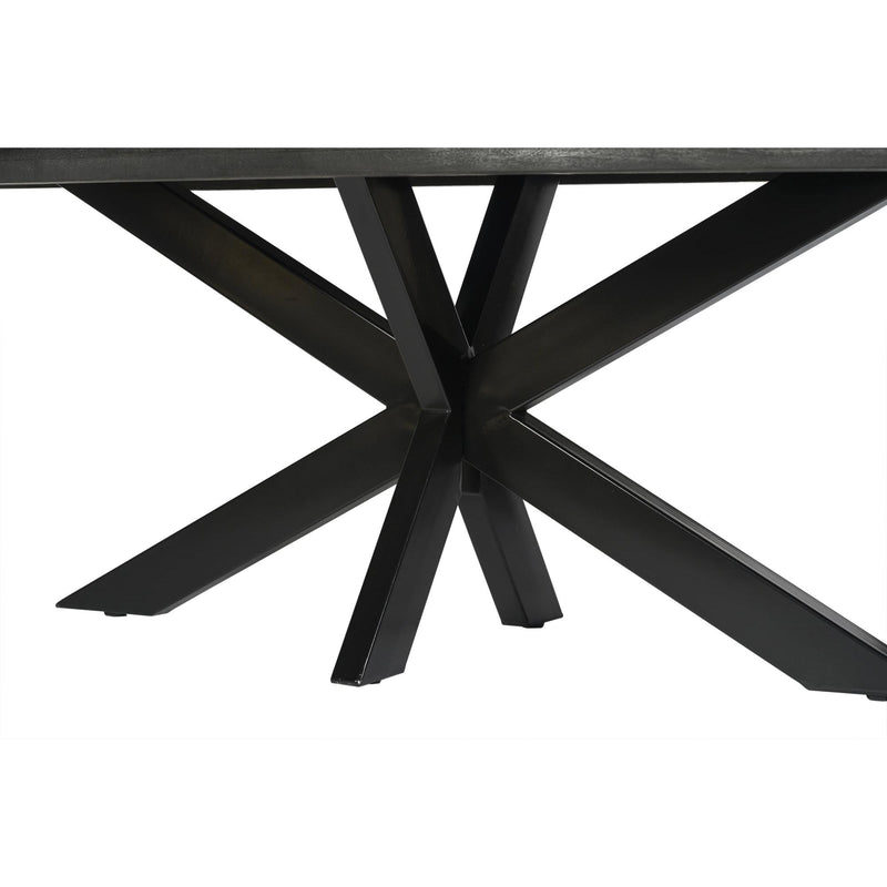 Eettafel Norris Mangohout Zwart 240x100 cm-Eettafels-Livingfurn